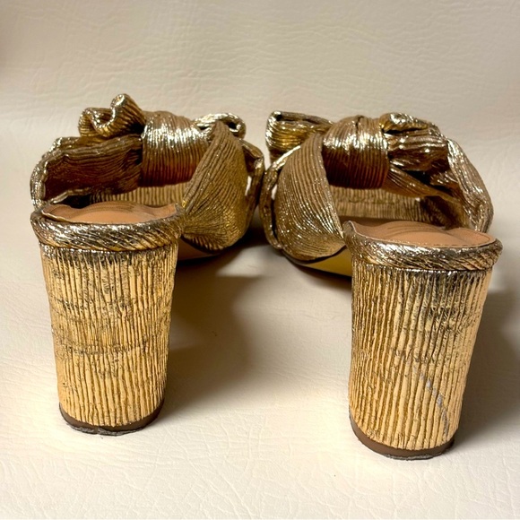 Lulus Dorothea Gold Knotted High Heel Sandals Size 11 - Picture 4 of 10